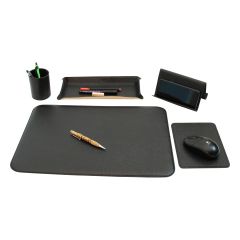 Leather desk kit - 5 pcs black