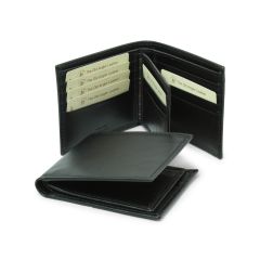 Leather wallet  - black with RFID
