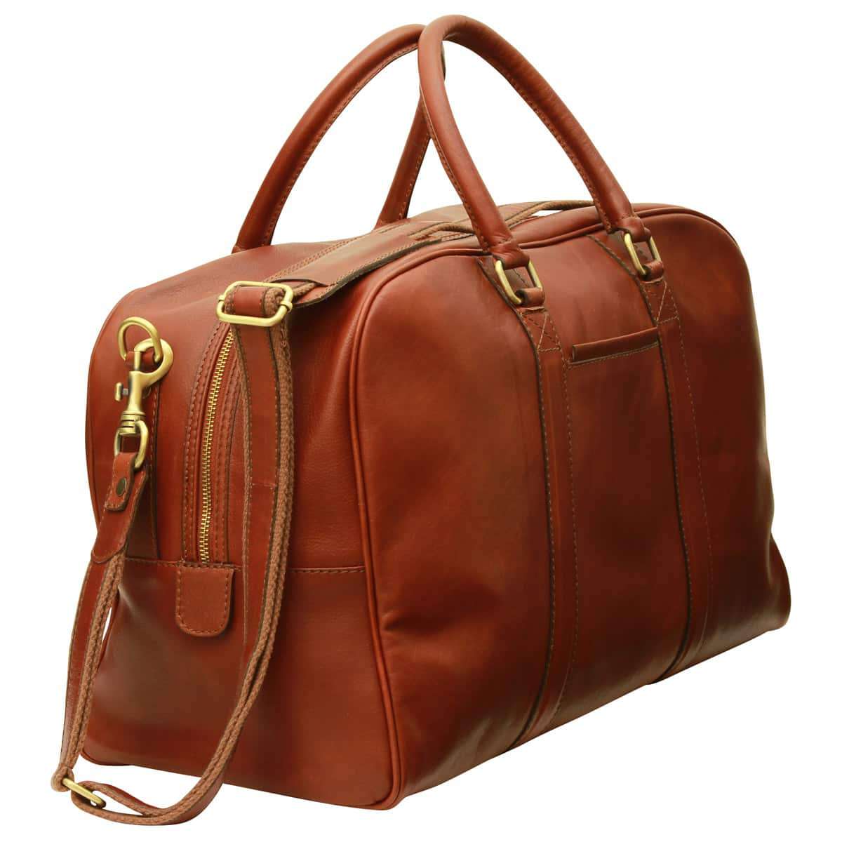 Soft Calfskin Leather Travel Bag - Brown | 030591MA US | Old Angler Firenze