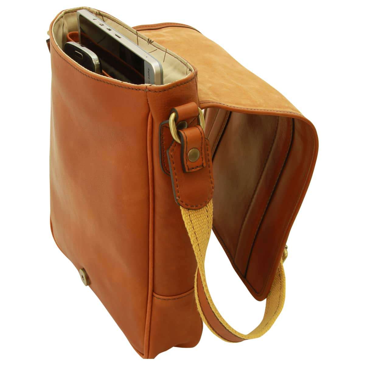 Soft Calfskin Leather Satchel Bag - Gold | 031091CO UK | Old Angler Firenze