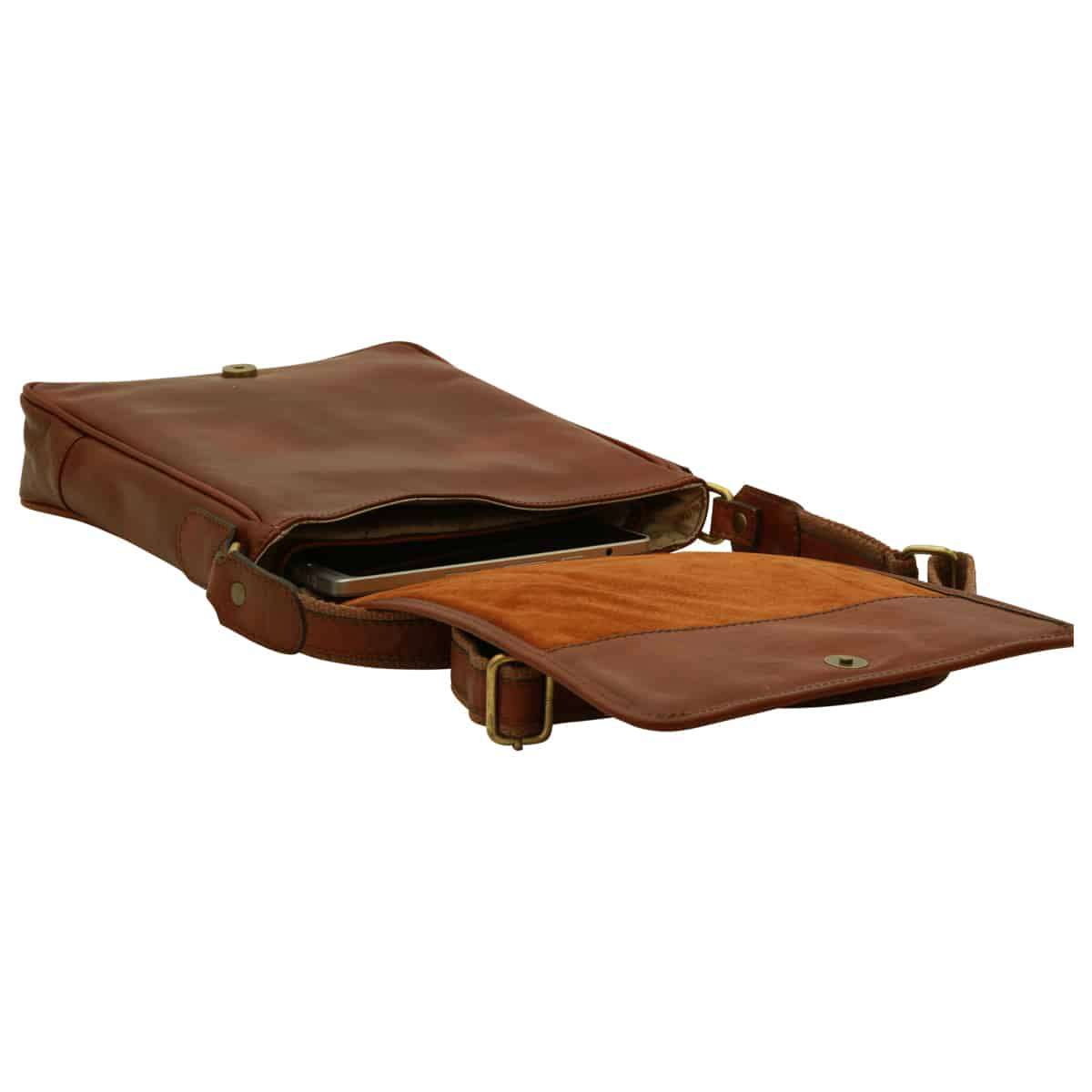 Soft Calfskin Leather Satchel Bag - Brown | 031091MA | EURO | Old Angler Firenze
