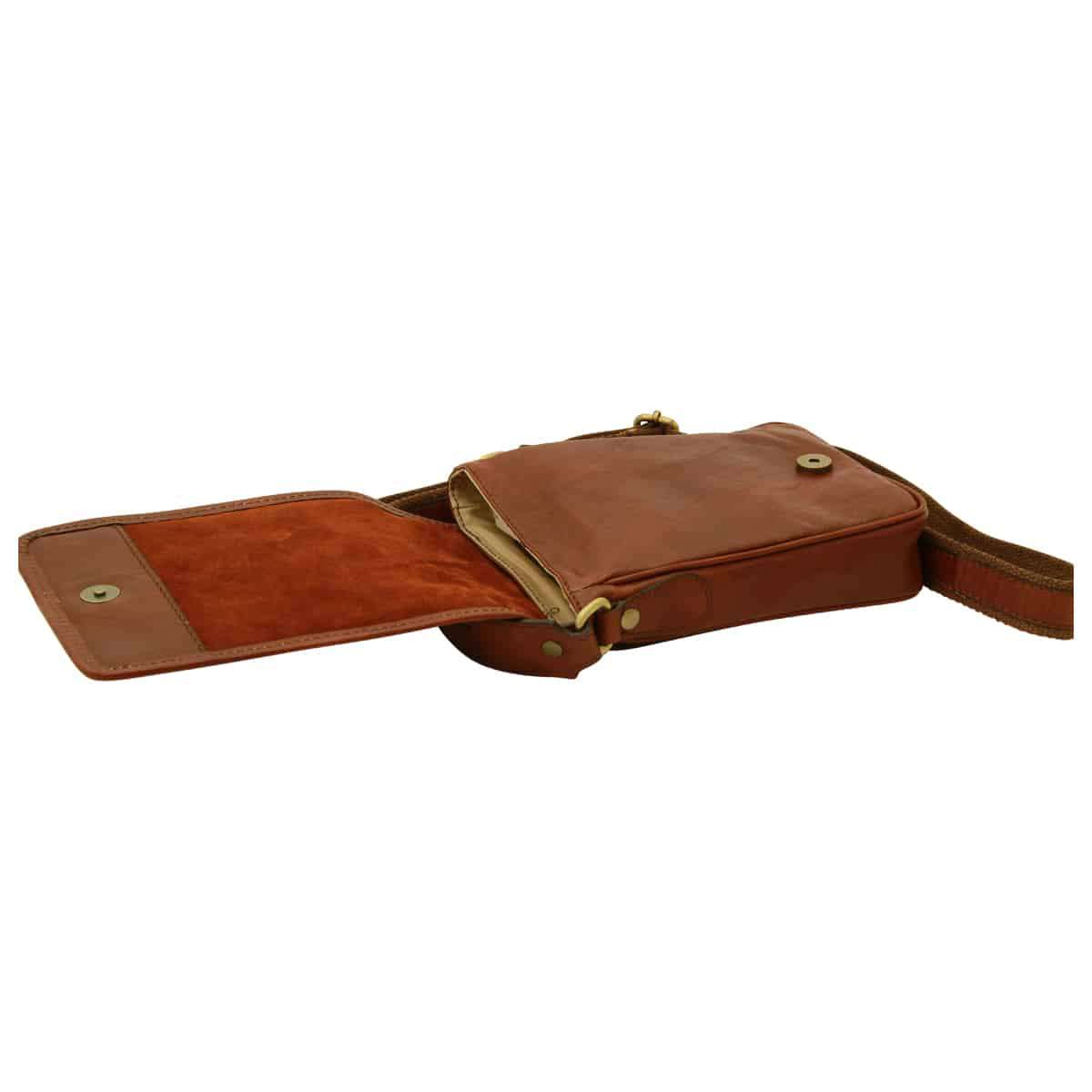 Soft Calfskin Leather Satchel Bag - Brown | 031191MA | EURO | Old Angler Firenze