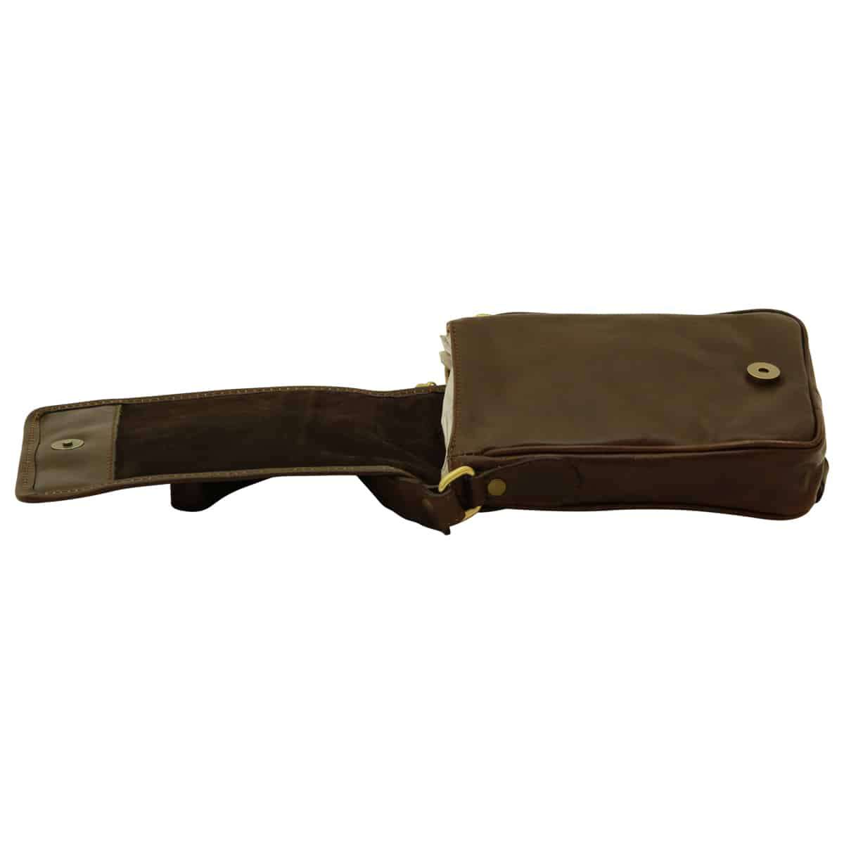 Soft Calfskin Leather Satchel Bag - Dark Brown | 031191TM | EURO | Old Angler Firenze