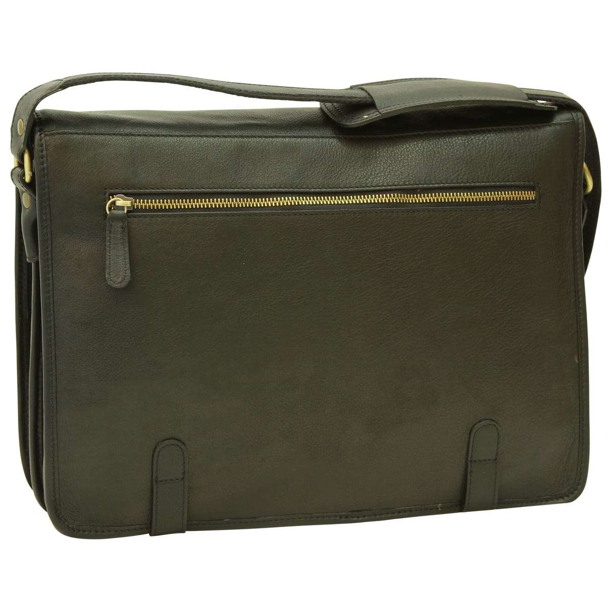 Calfskin Nappa Messenger Bag - Black | 031391NE UK | Old Angler Firenze