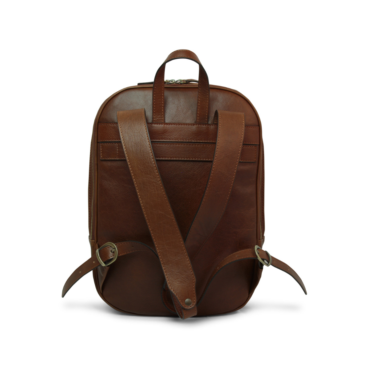 Full grain leather backpack - chestnut|031461CA|Old Angler Firenze