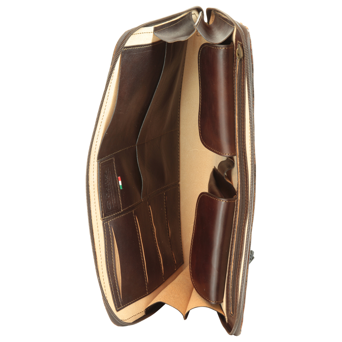 Leather Folder - Dark Brown | 056889TM | EURO | Old Angler Firenze