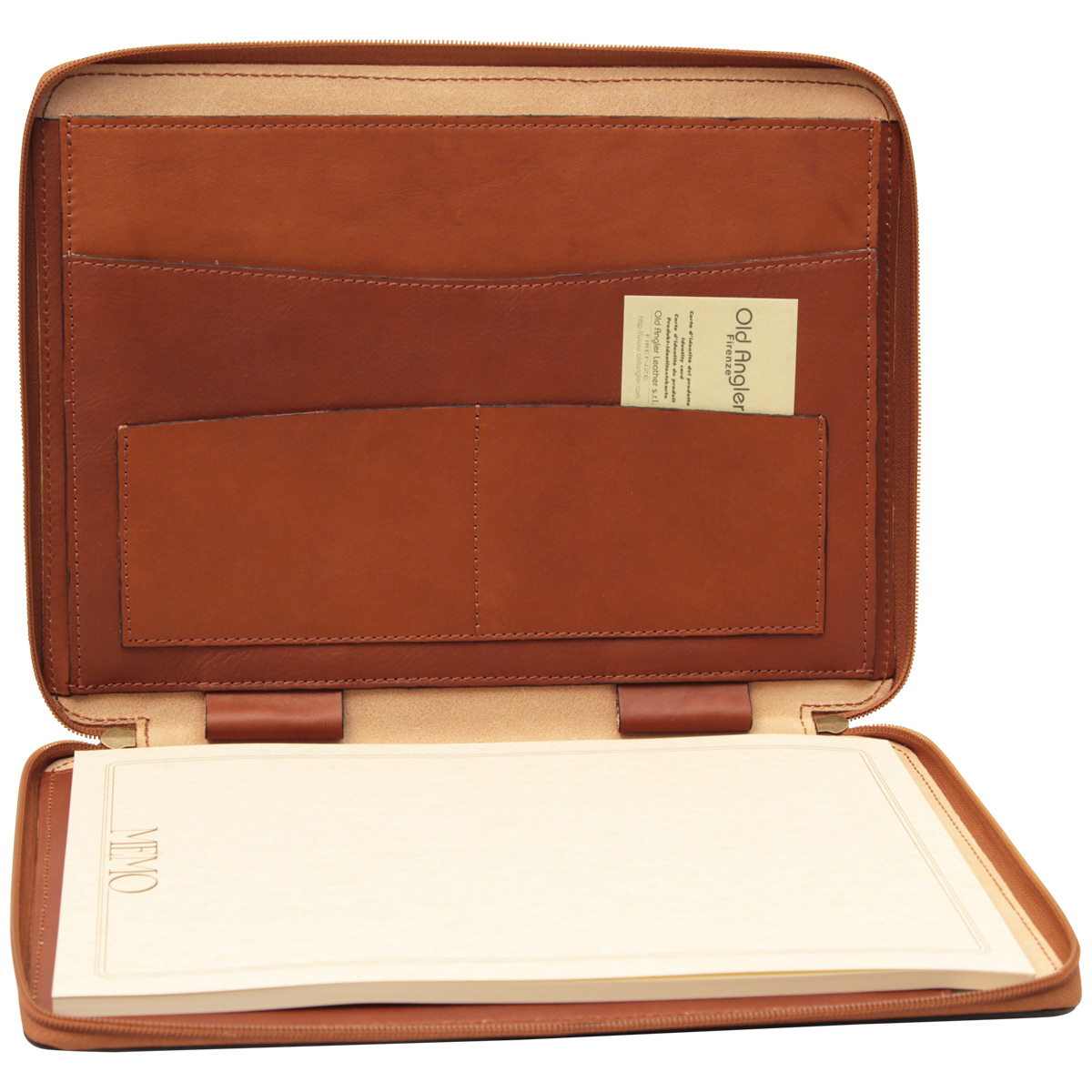Cowhide leather portfolio - Brown Colonial | 059489CO | EURO | Old Angler Firenze