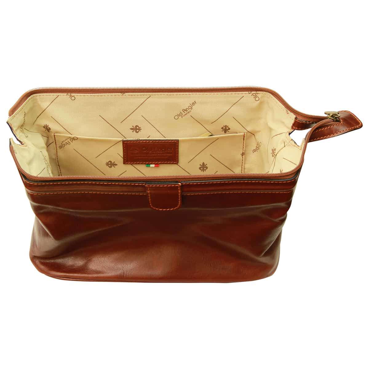Leather Beauty Case. Brown  | 065405MA | EURO | Old Angler Firenze