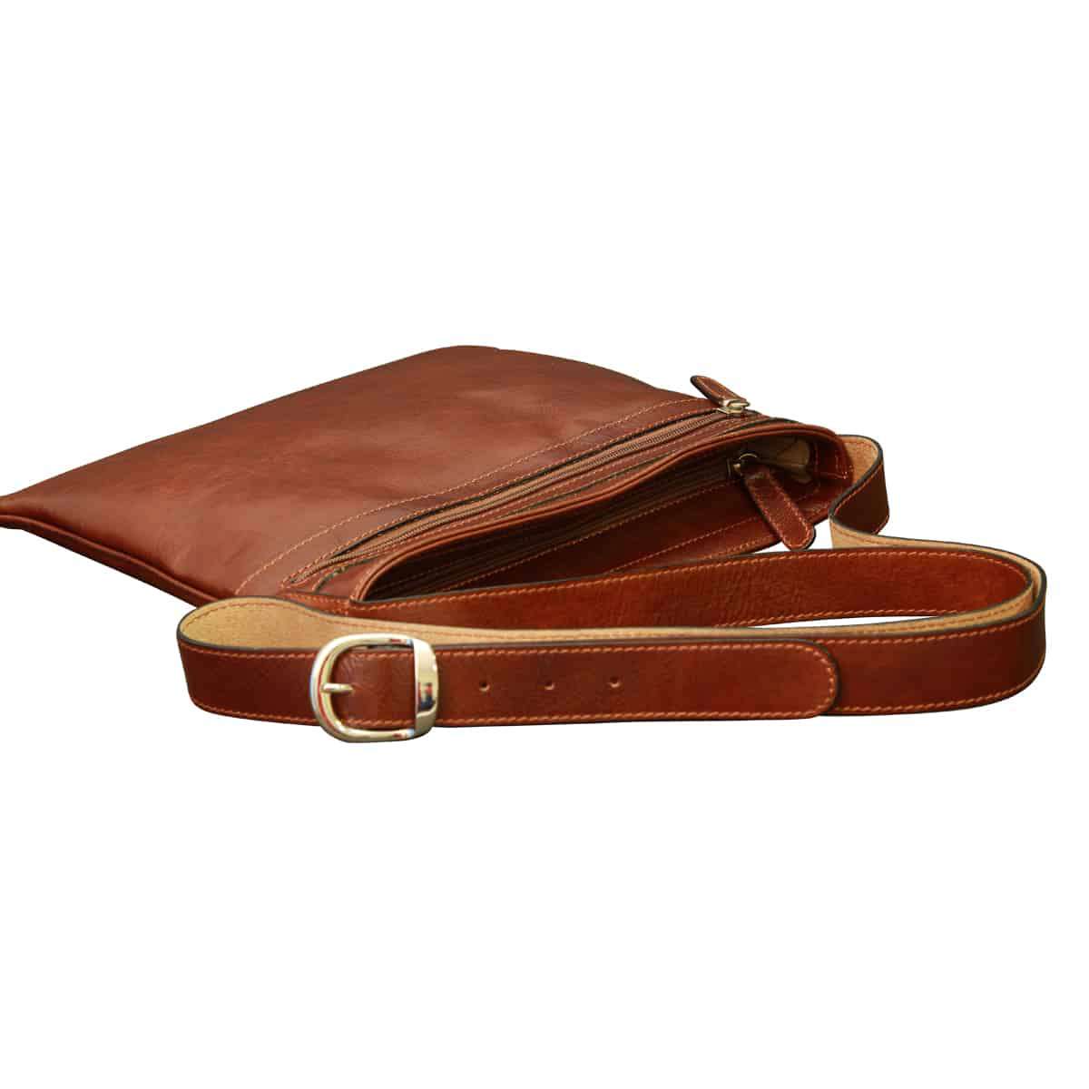 Leather Cross Body Bag - Brown | 069705MA US | Old Angler Firenze