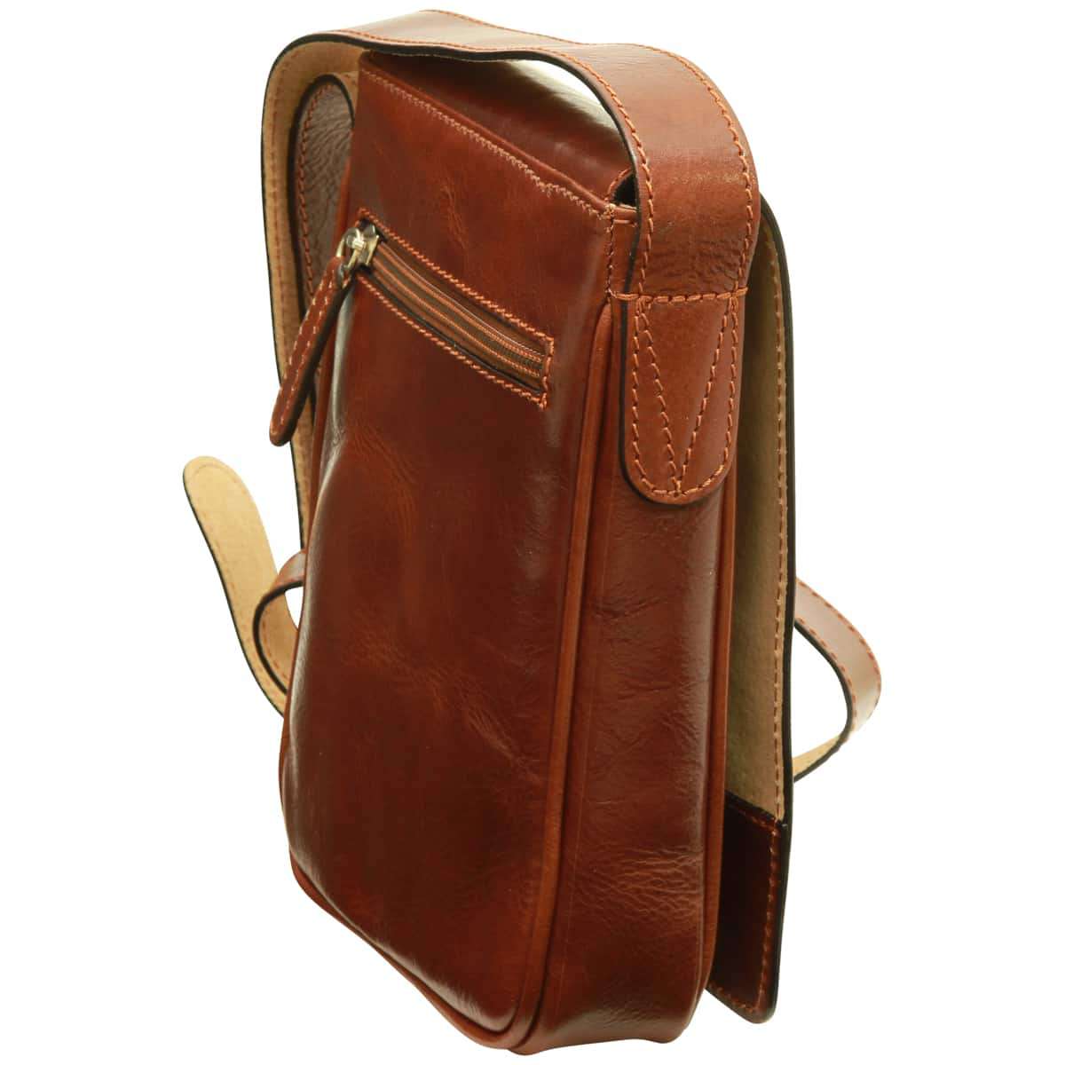 Cowhide leather cross body bag - Brown | 070805MA | EURO | Old Angler Firenze