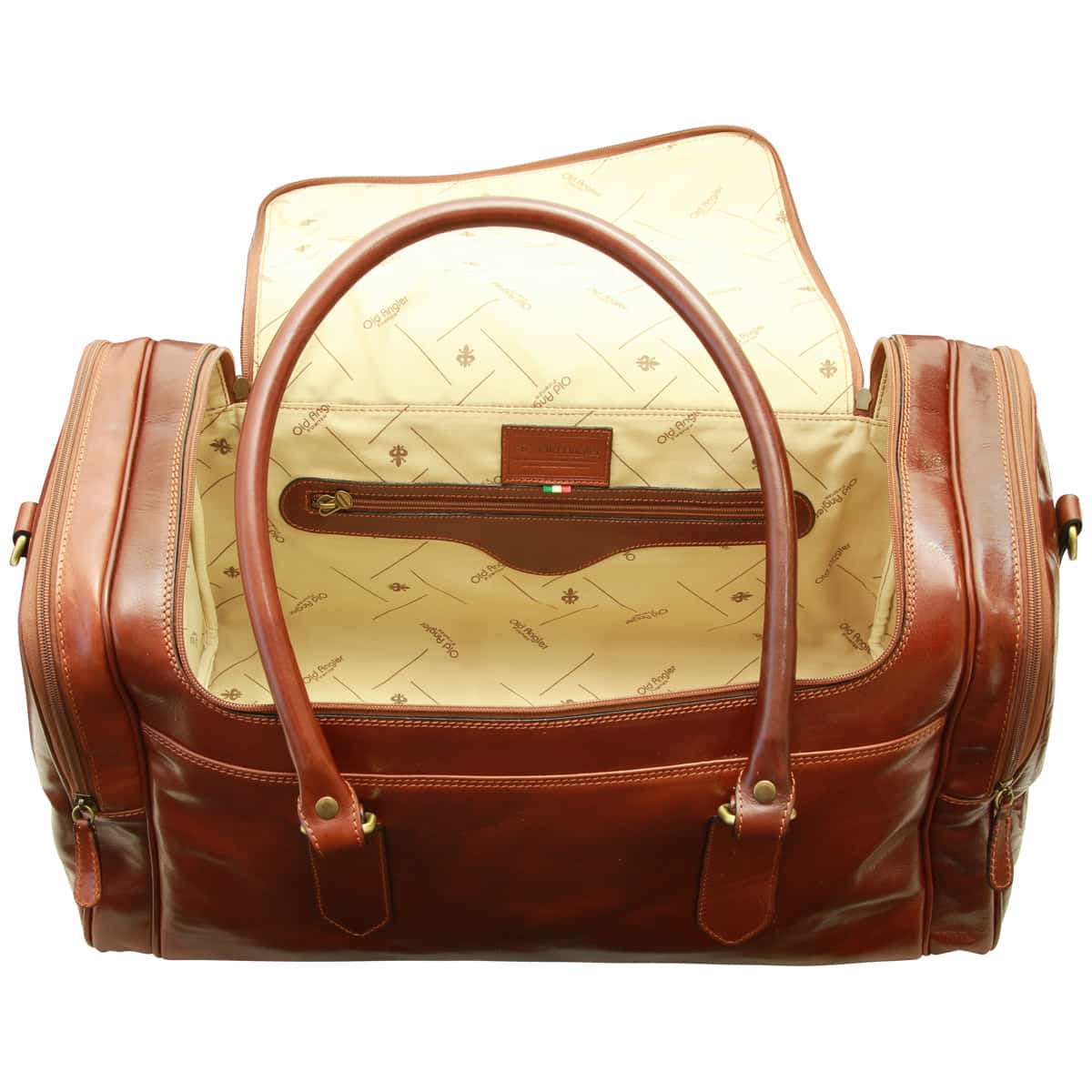 Arno Leather Travel Bag - Brown | 077805MA | EURO | Old Angler Firenze