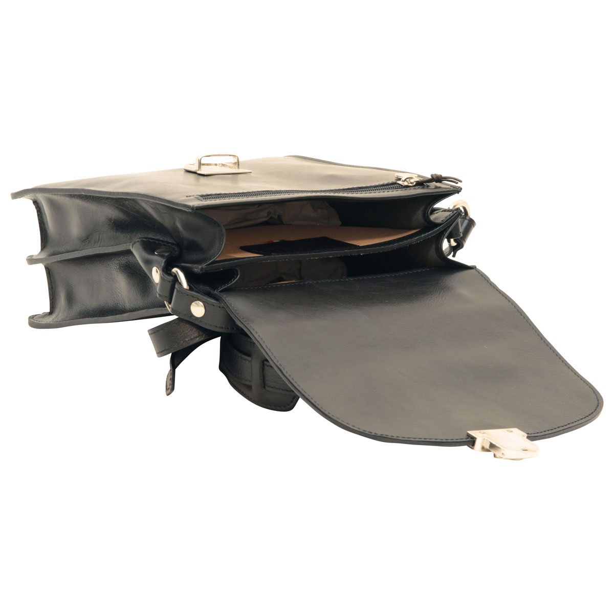 Classica II Leather Satchel - Black | 079689NE US | Old Angler Firenze