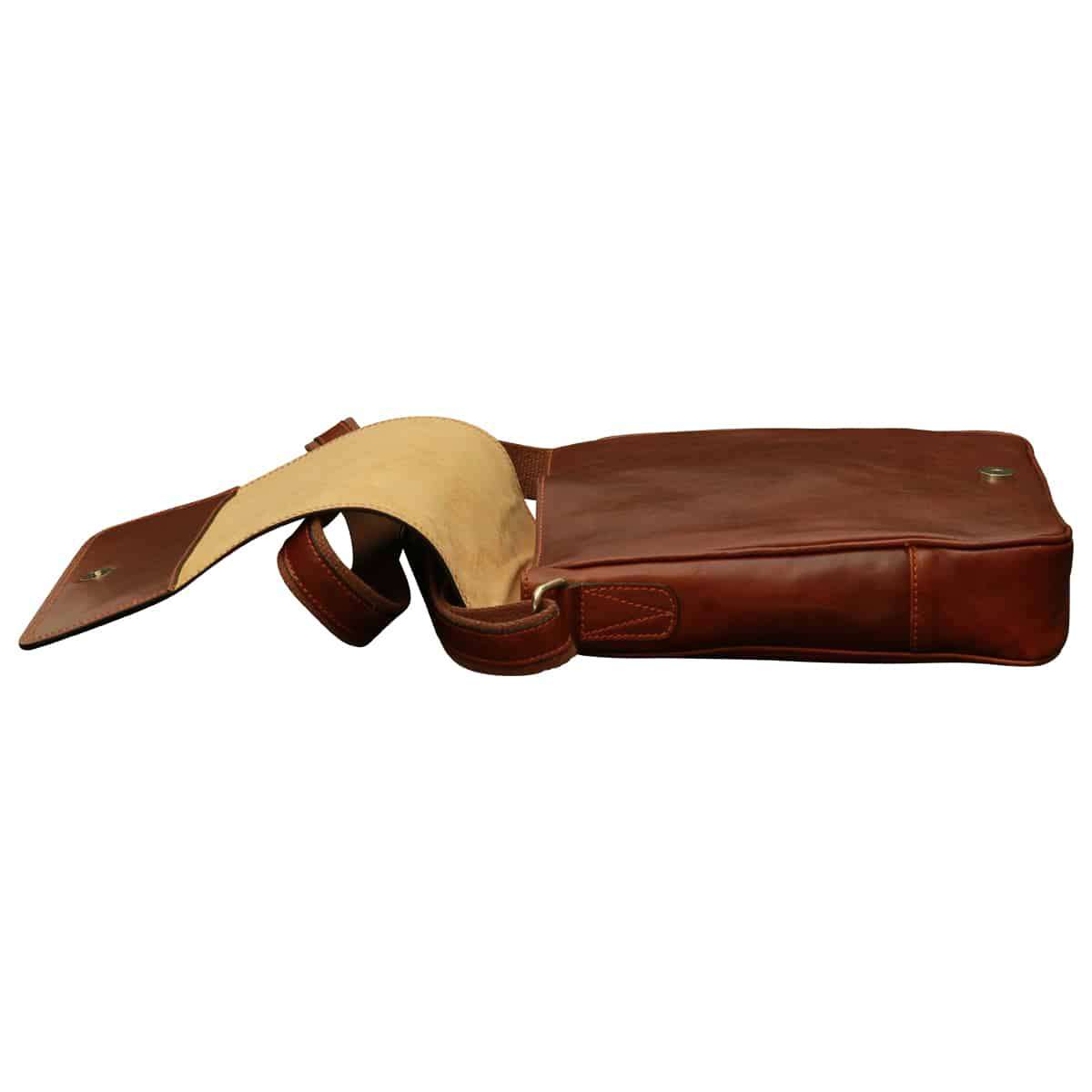 Leather Satchel Bag for I-Pad - Brown | 087305MA UK | Old Angler Firenze