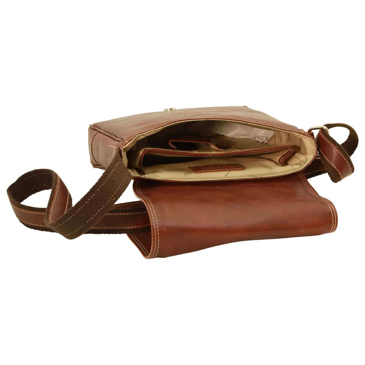 Leather I-Pad bag - Chestnut | 087361CA | EURO | Old Angler Firenze