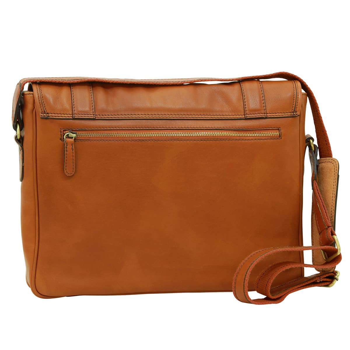 Soft Calfskin Leather Messenger Bag - Gold | 030491CO | EURO | Old Angler Firenze