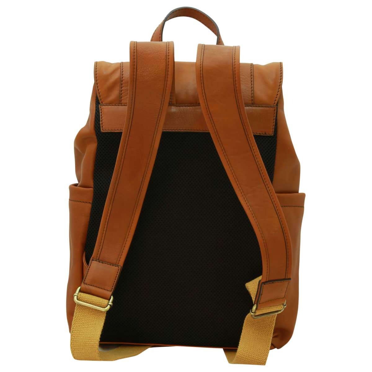 Leather laptop backpack - Gold | 030891CO UK | Old Angler Firenze
