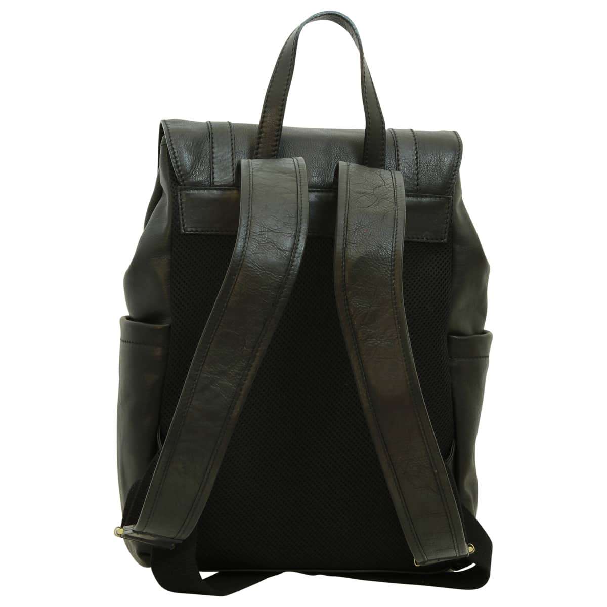 Leather laptop backpack - Black | 030891NE UK | Old Angler Firenze