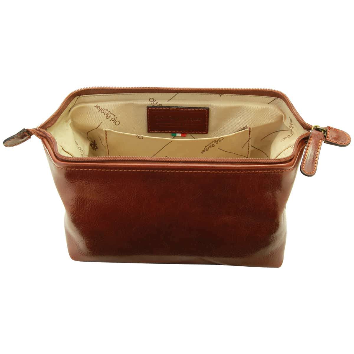 Cowhide beauty case - Brown | 401205MA UK | Old Angler Firenze