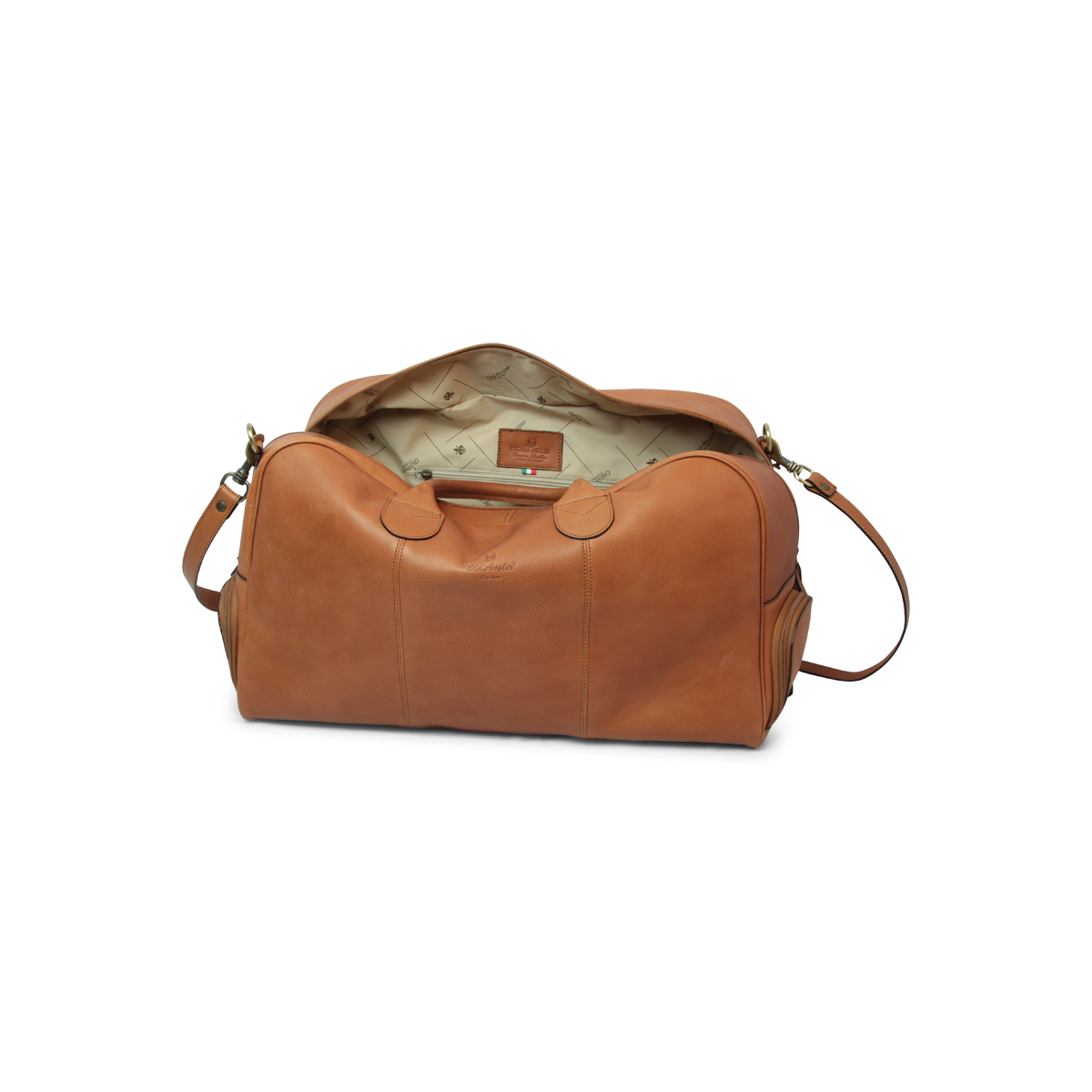 All in one leather bag - gold|403991CO|Old Angler Firenze
