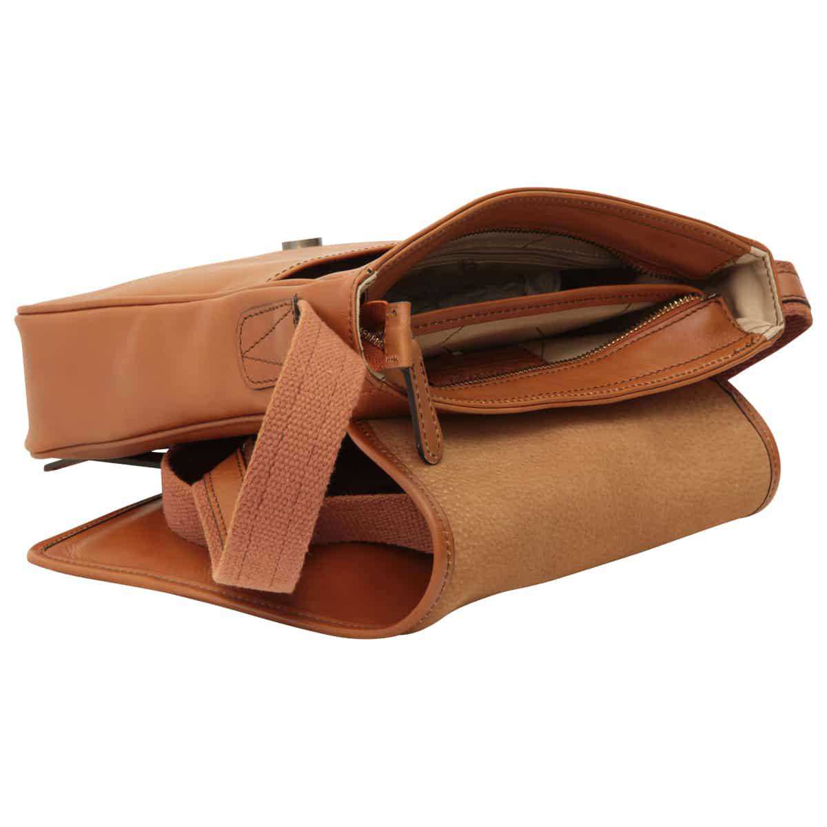 Small leather bag with magnetic closure - Brown Colonial | 406689CO US | Old Angler Firenze