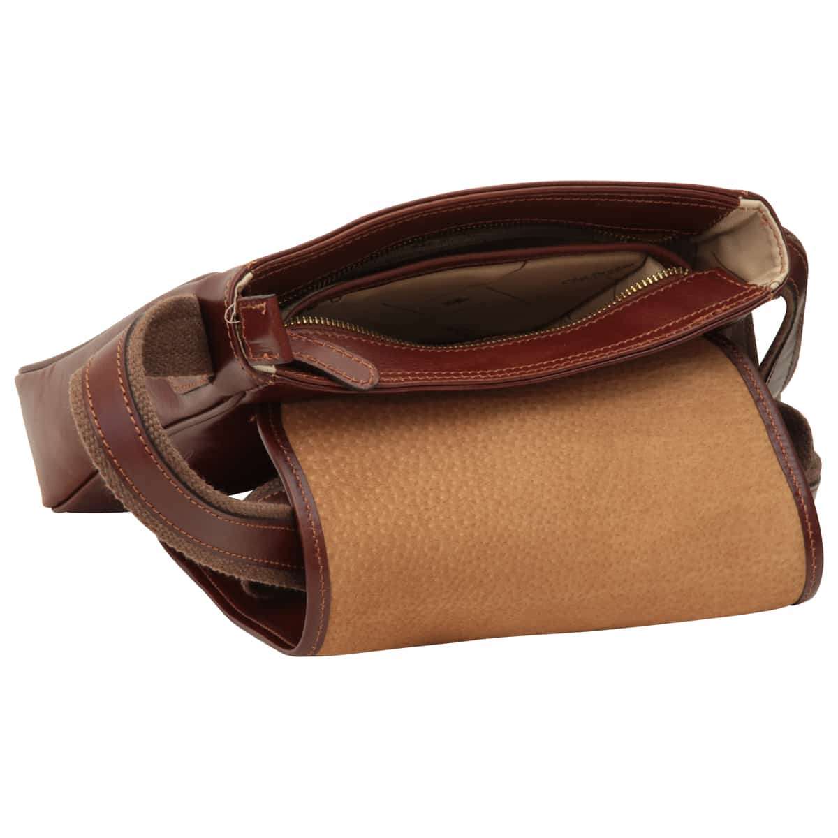 Small leather bag with magnetic closure - Brown  | 406689MA UK | Old Angler Firenze