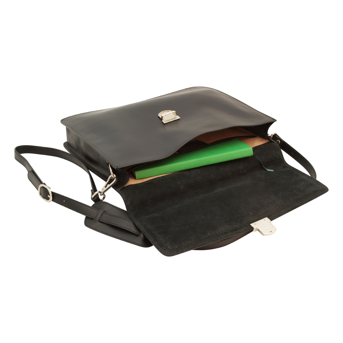 Business leather briefcase black | 407589NE UK | Old Angler Firenze