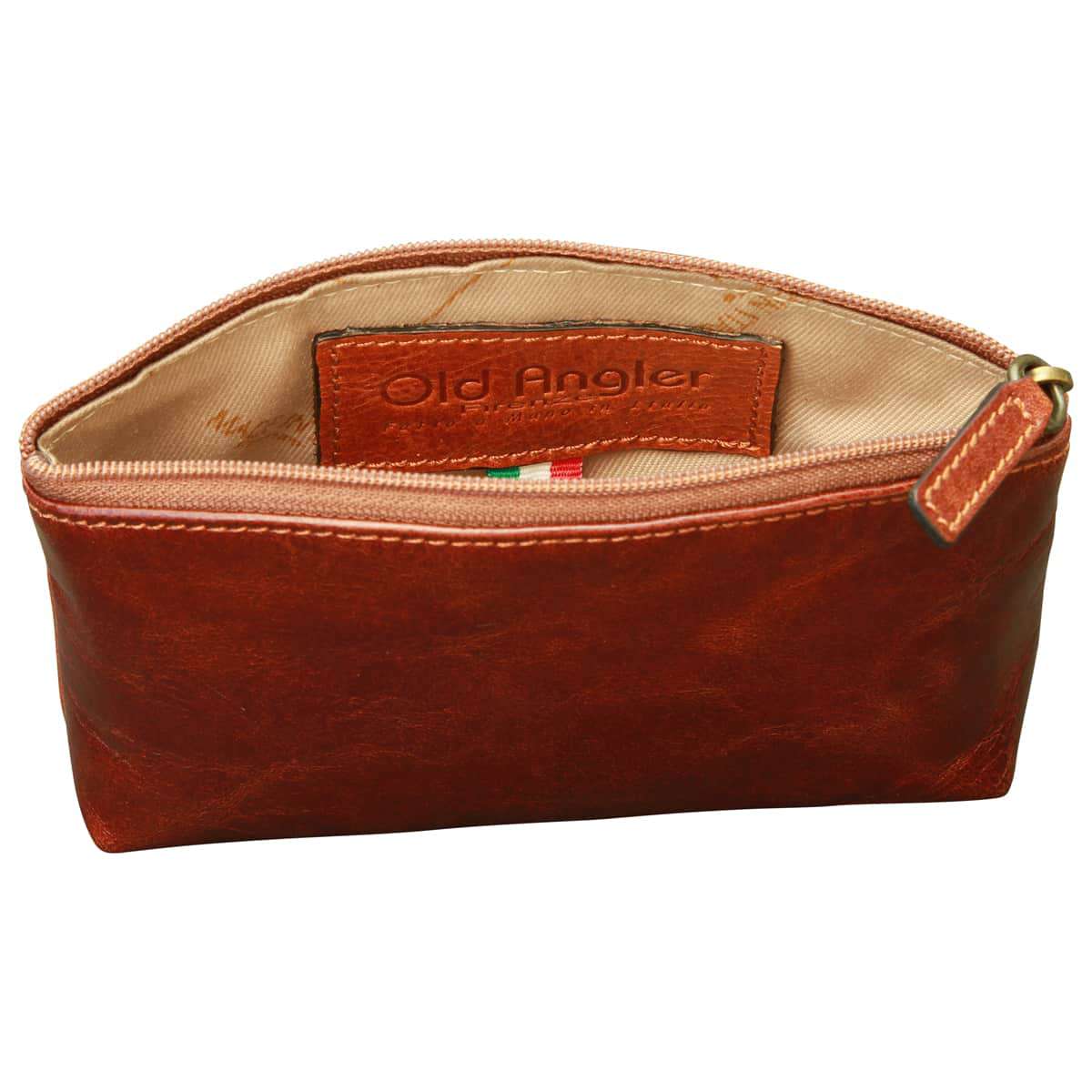 Italian leather beauty case - Brown | 407705MA | EURO | Old Angler Firenze