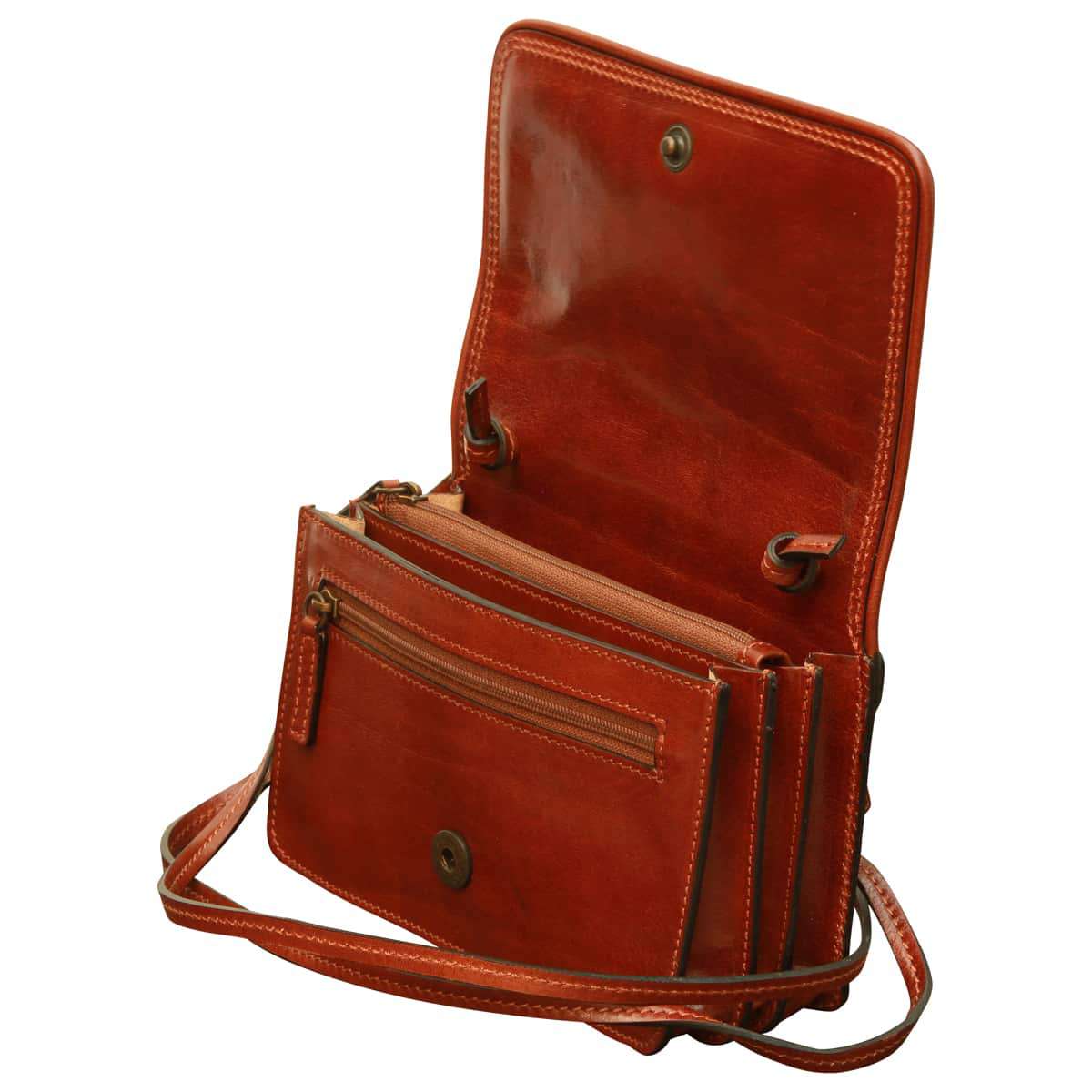 Small leather cross body bag - Brown | 407805MA | EURO | Old Angler Firenze