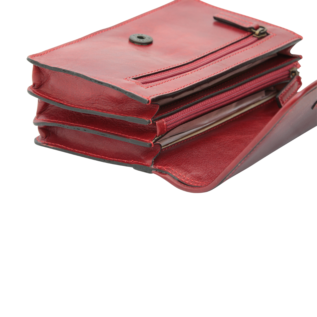 Leather pochette - red | 407989RO | EURO | Old Angler Firenze