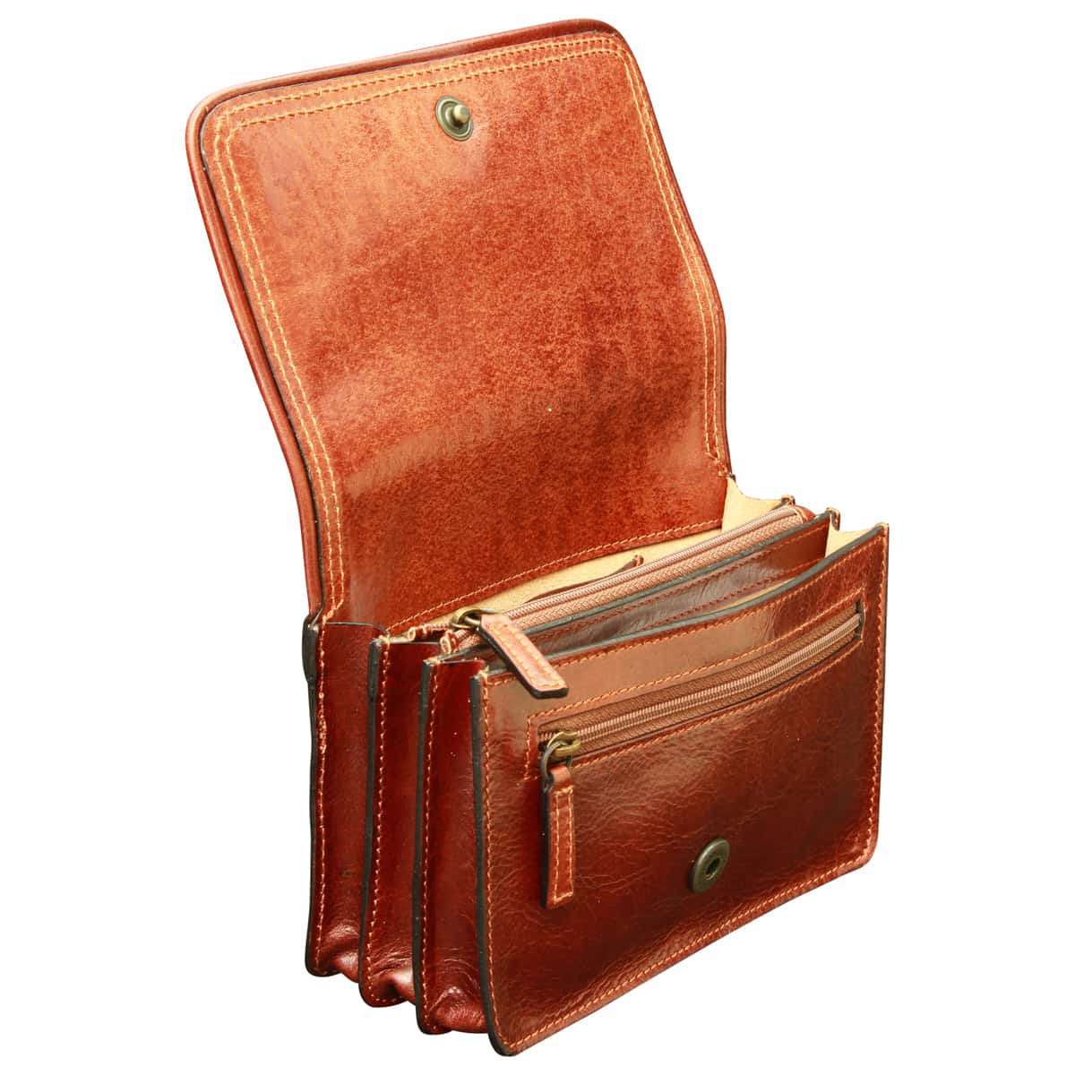Leather pochette - Brown | 407905MA | EURO | Old Angler Firenze