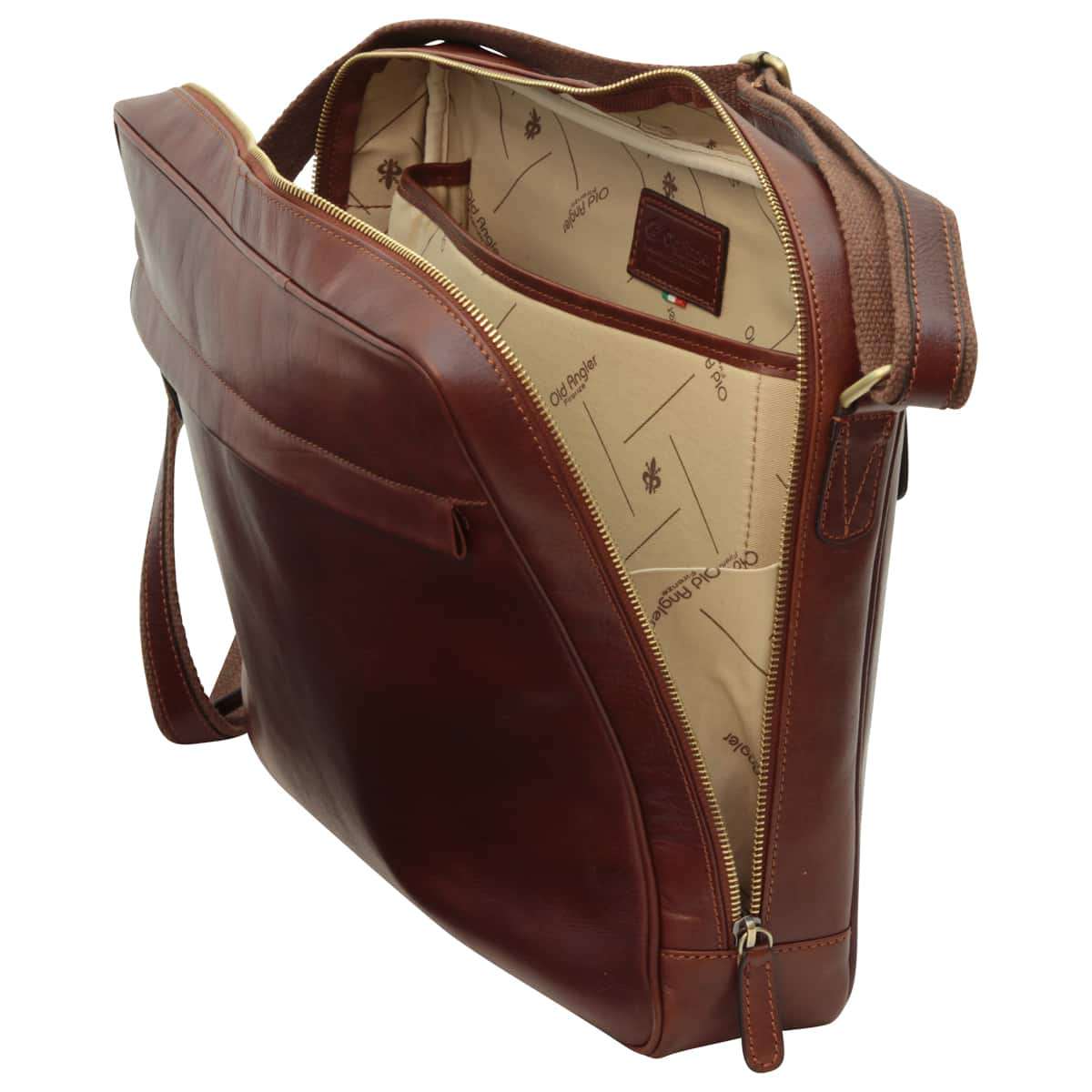 Vachetta Leather Messenger - Brown | 409189MA UK | Old Angler Firenze