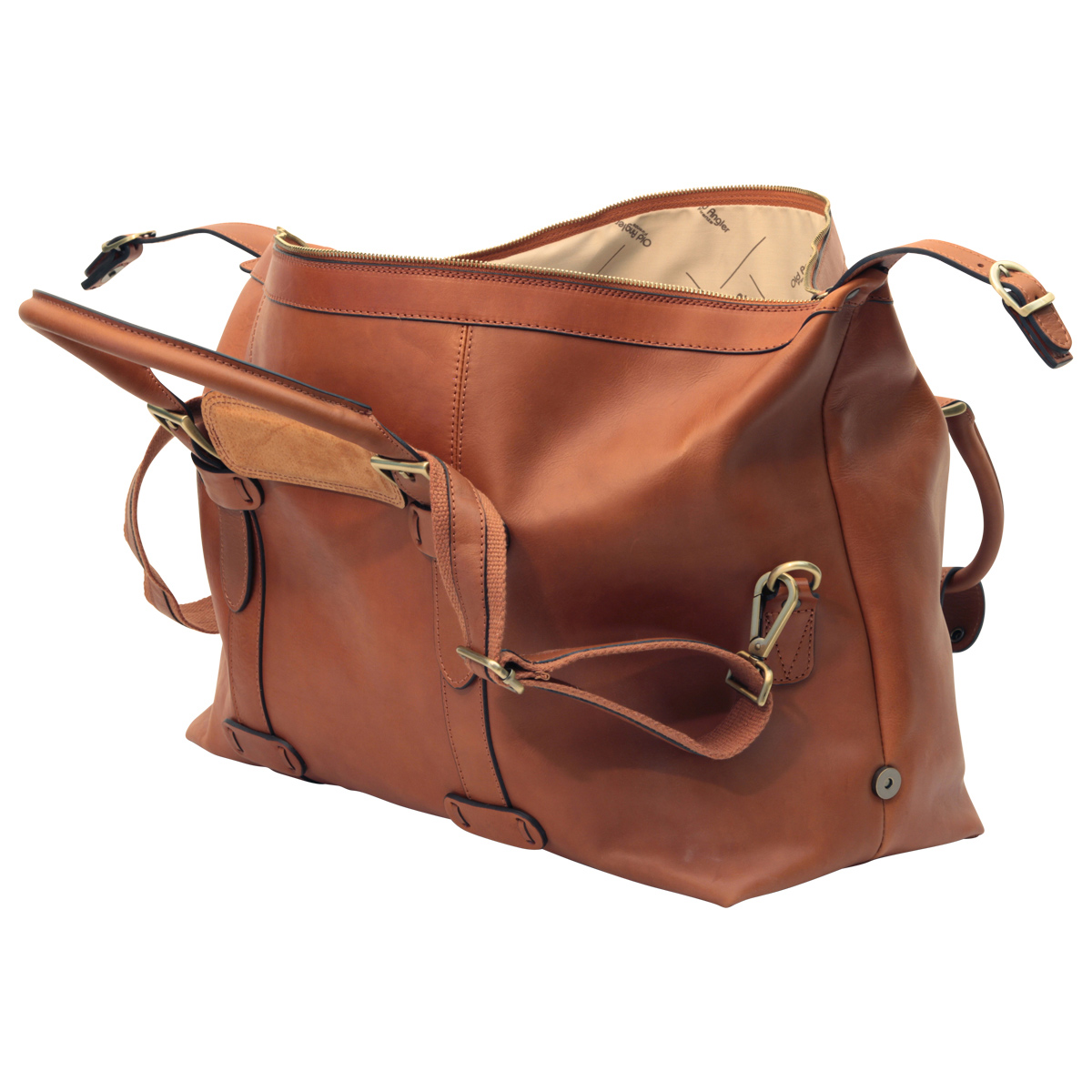 Cowhide leather Travel Bag - Brown Colonial | 410689CO | EURO | Old Angler Firenze