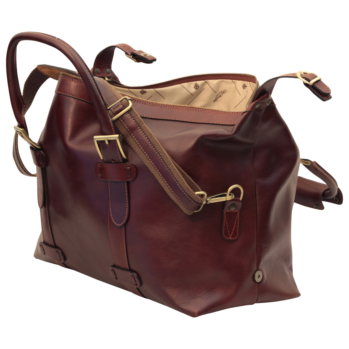 Cowhide leather Travel Bag - Brown  | 410689MA US | Old Angler Firenze