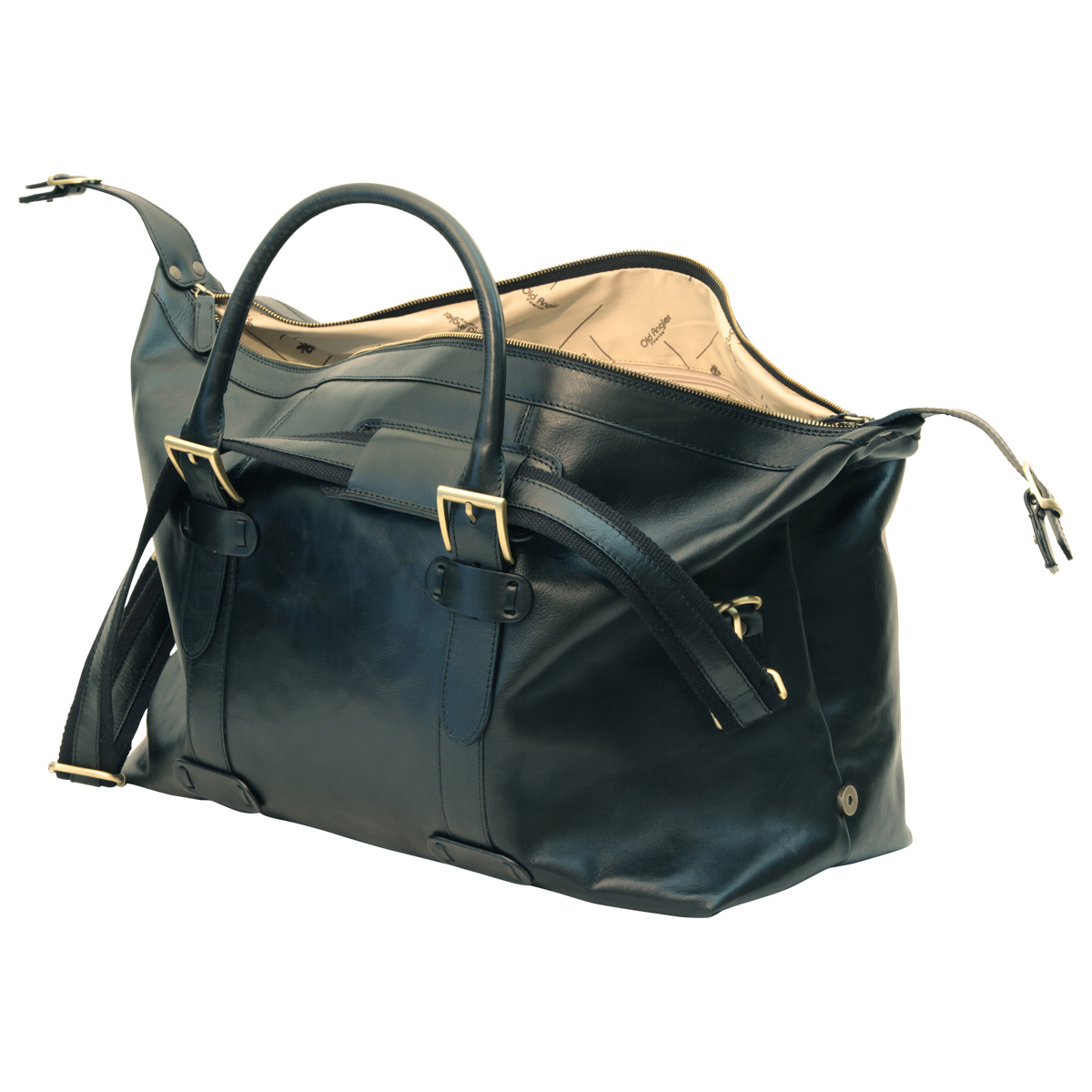 Cowhide leather Travel Bag - Black | 410689NE UK | Old Angler Firenze