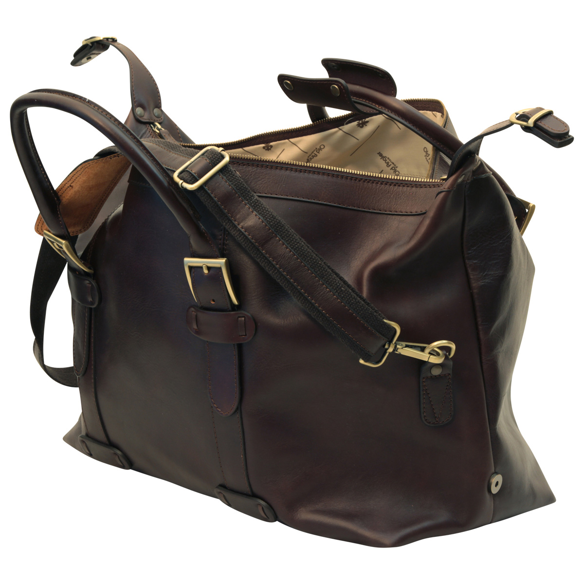 Cowhide leather Travel Bag - Dark Brown | 410689TM UK | Old Angler Firenze