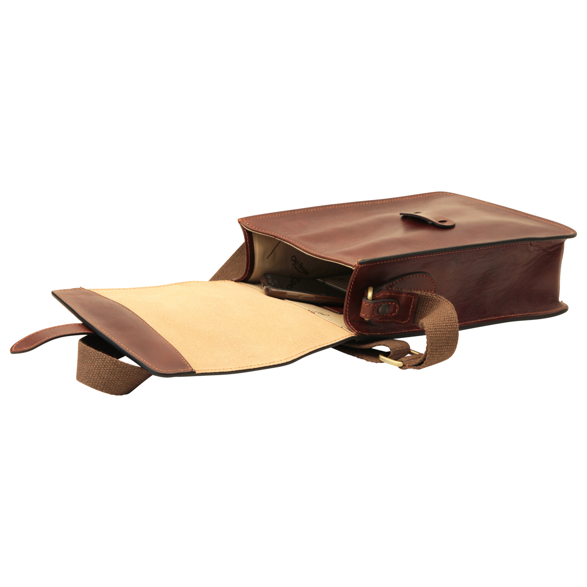 Cowhide leather messenger bag - Brown  | 411489MA US | Old Angler Firenze