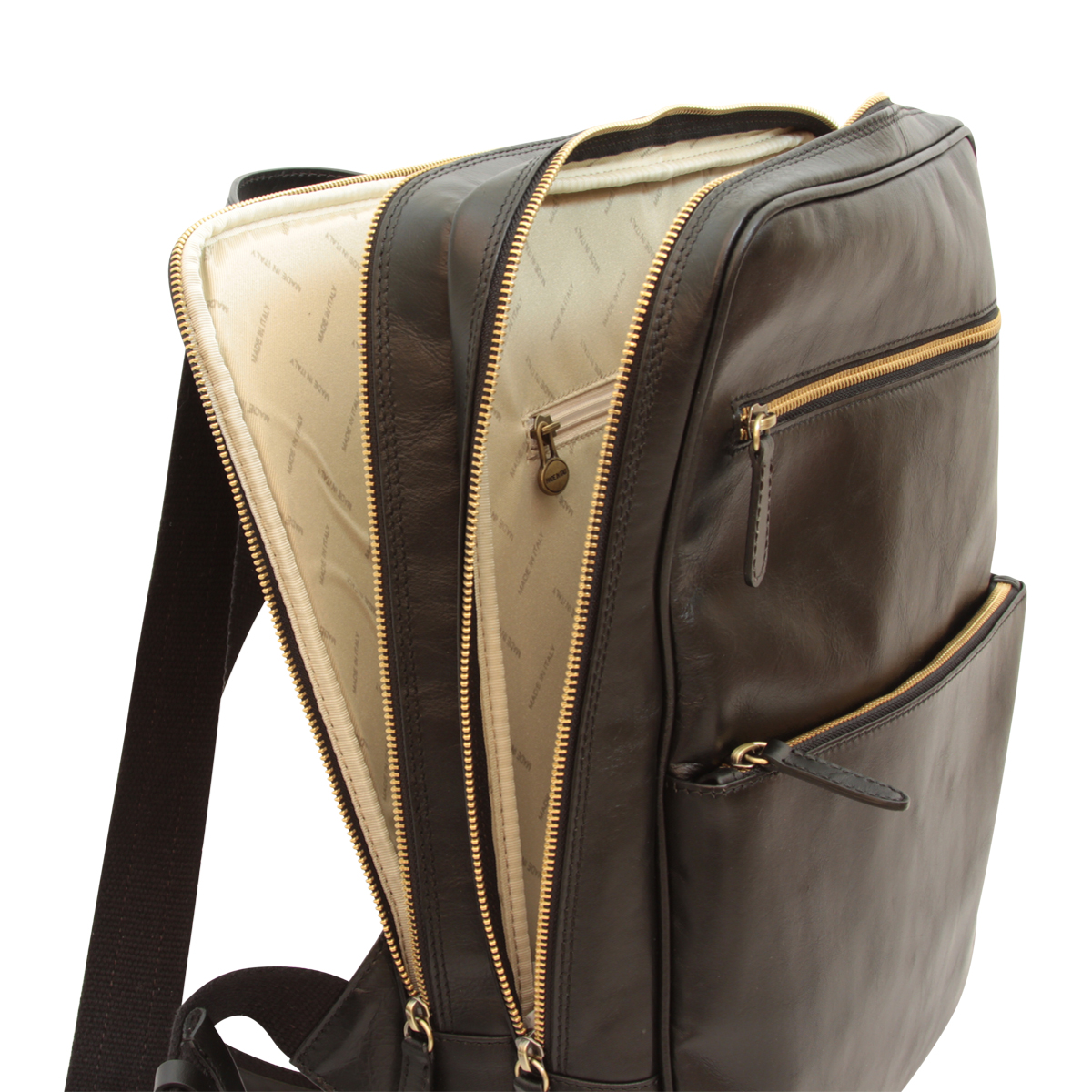 Leather backpack - black | 413689NE | EURO | Old Angler Firenze