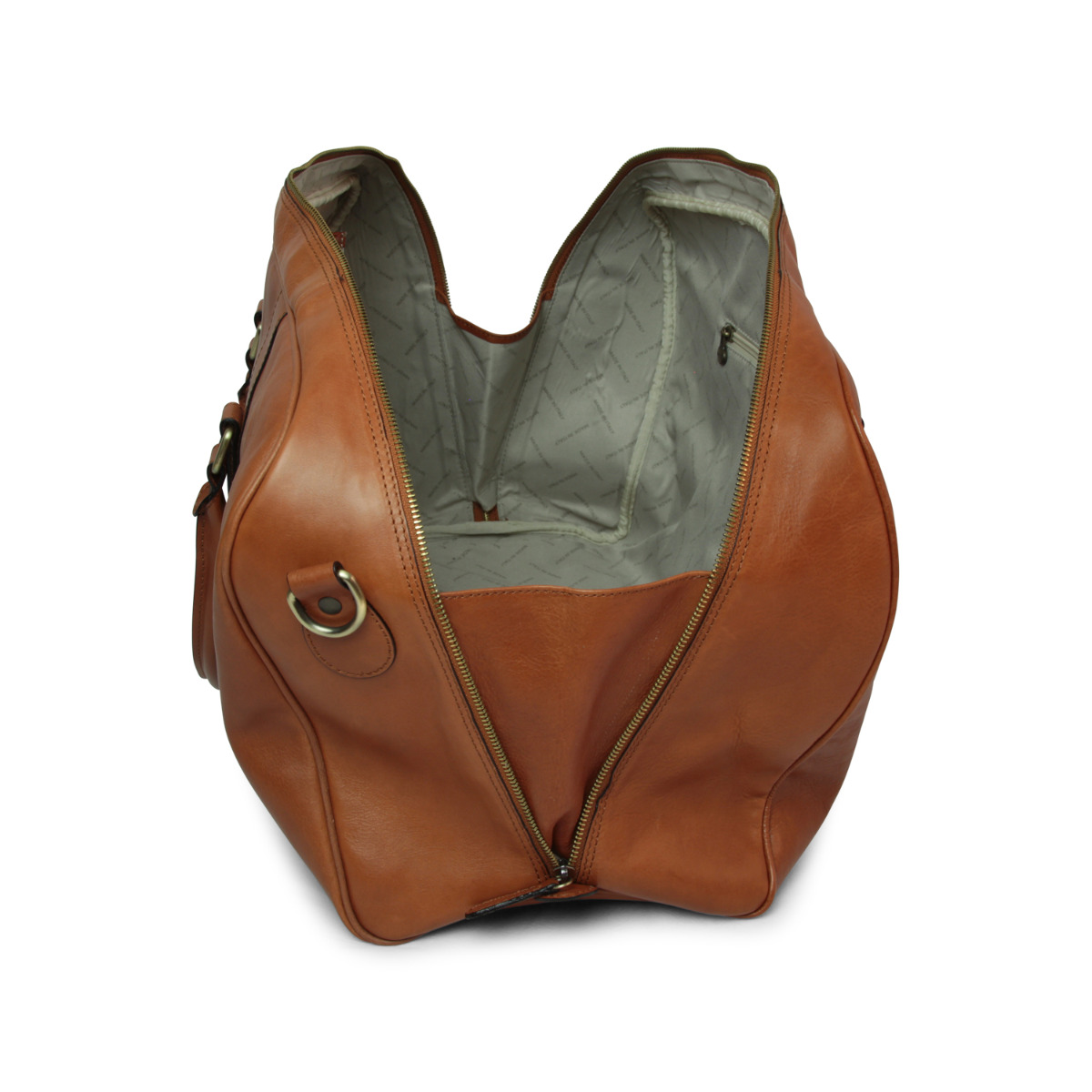 Full grain leather large travel bag - gold|414991CO|Old Angler Firenze