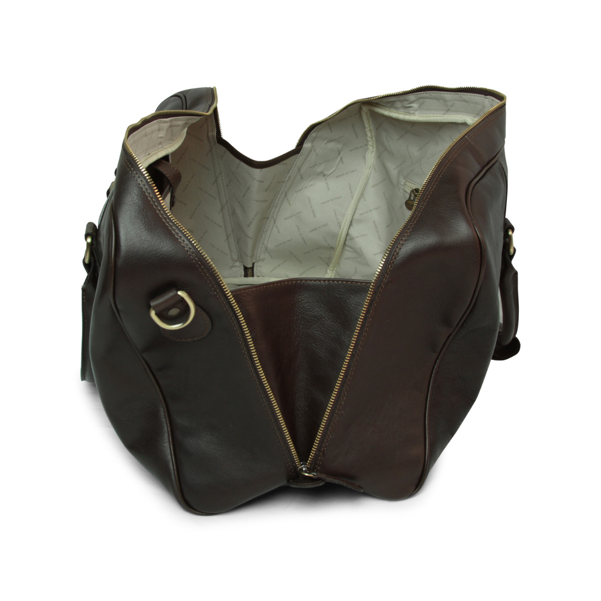 Full grain leather large travel bag - dark brown|414991TM|Old Angler Firenze