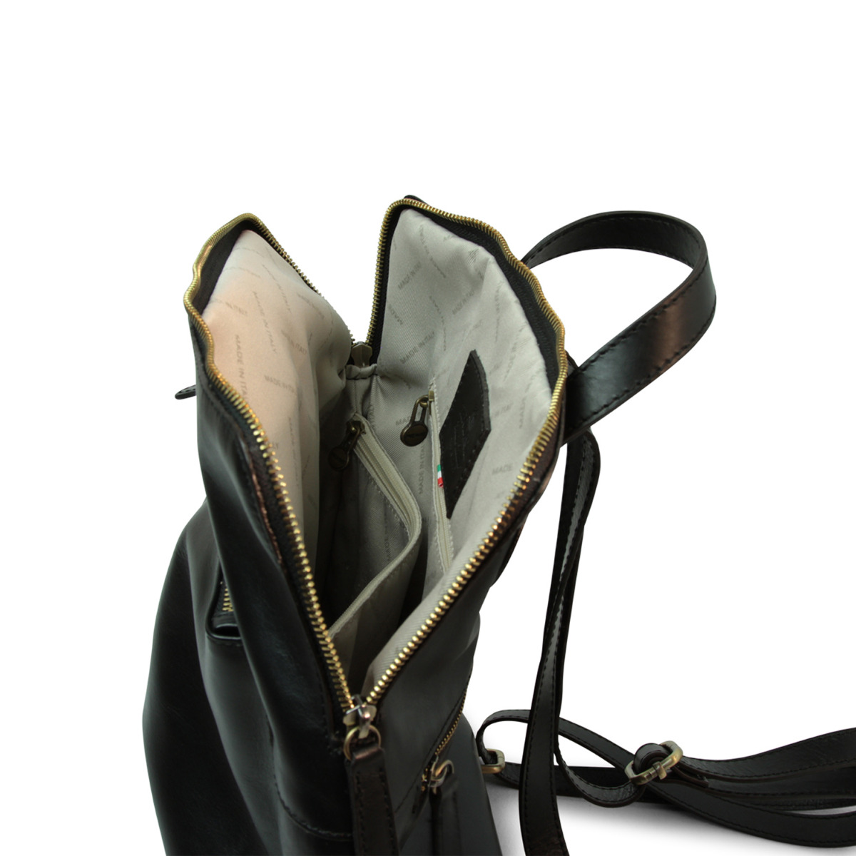 Full grain leather backpack - black|415791NE|Old Angler Firenze