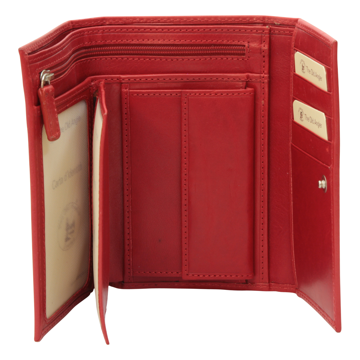 Leather wallet for women - red | 501789RO | EURO | Old Angler Firenze