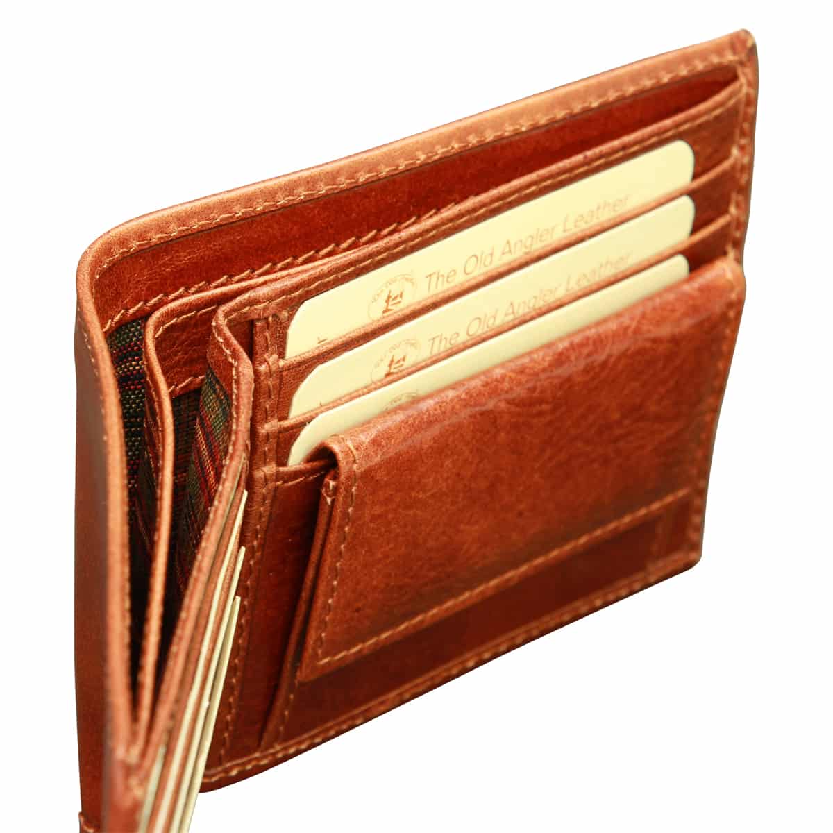 Cowhide leather wallet with coin pocket - Brown | 802305MA US | Old Angler Firenze