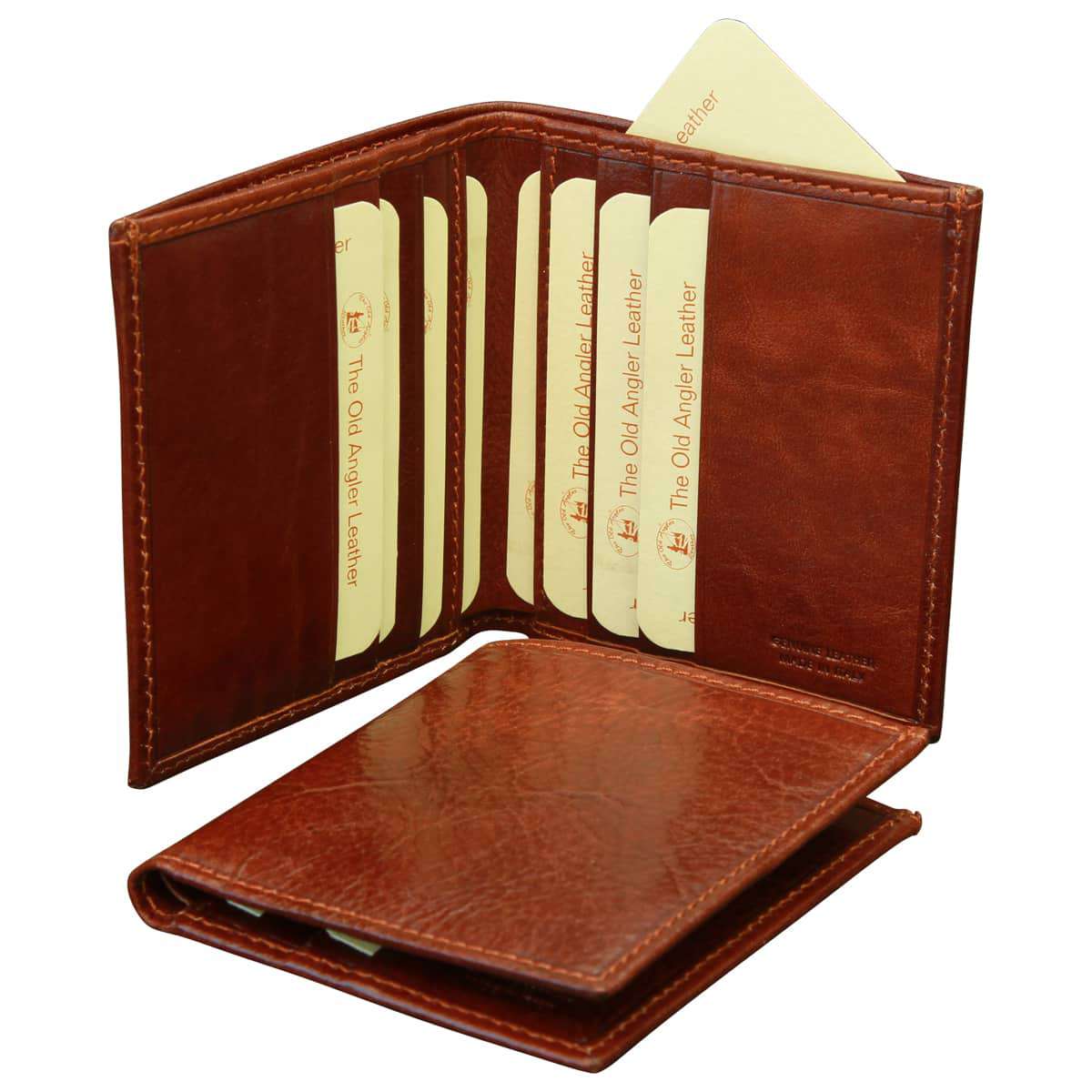 Small leather wallet - Brown | 803705MA | EURO | Old Angler Firenze