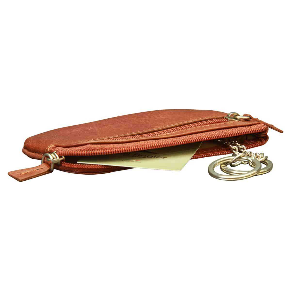 Italian leather key chain - Brown | 504105MA | EURO | Old Angler Firenze