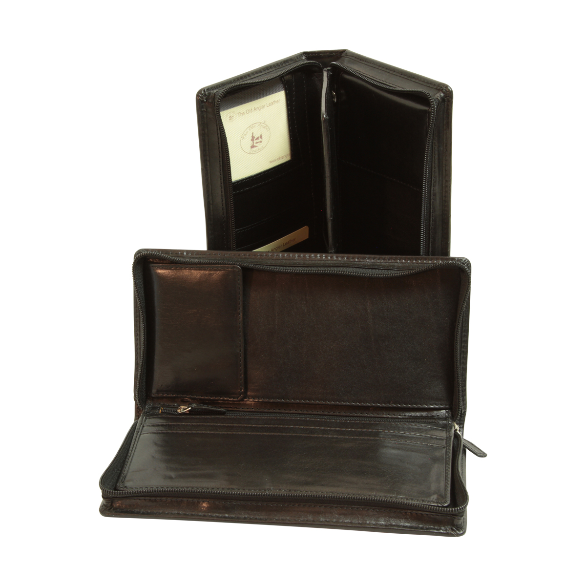 Leather travel wallet - black|506205NE|Old Angler Firenze