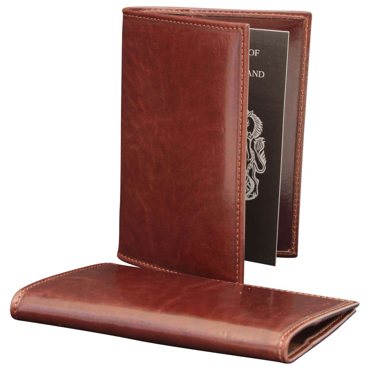 Leather Passport Holder - Brown | 807005MA UK | Old Angler Firenze
