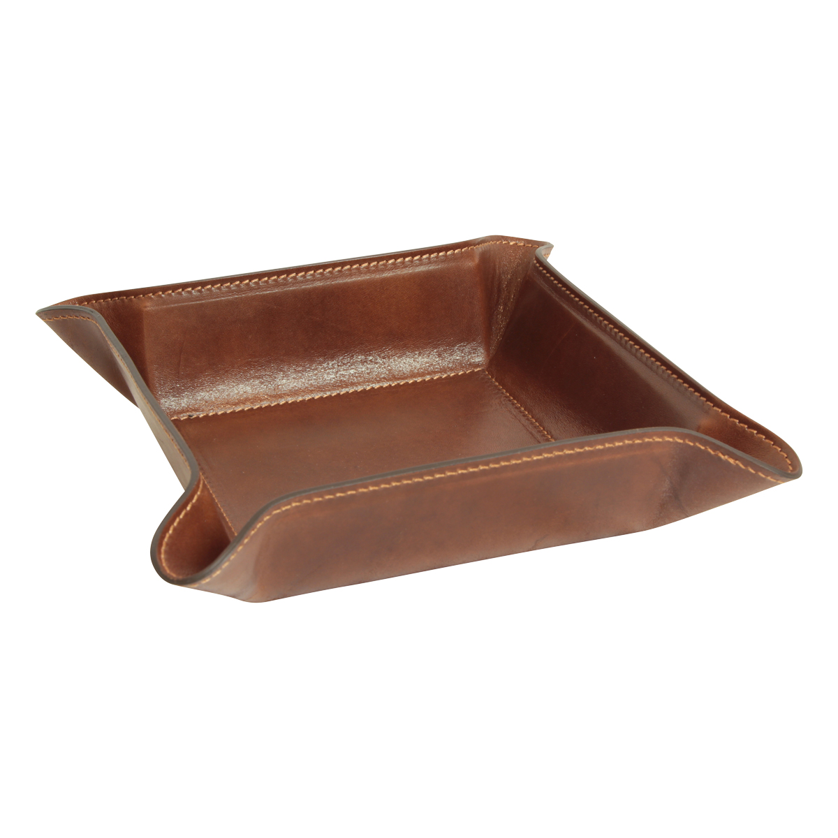 Leather Catchall Tray - Brown | 751005MA | EURO | Old Angler Firenze