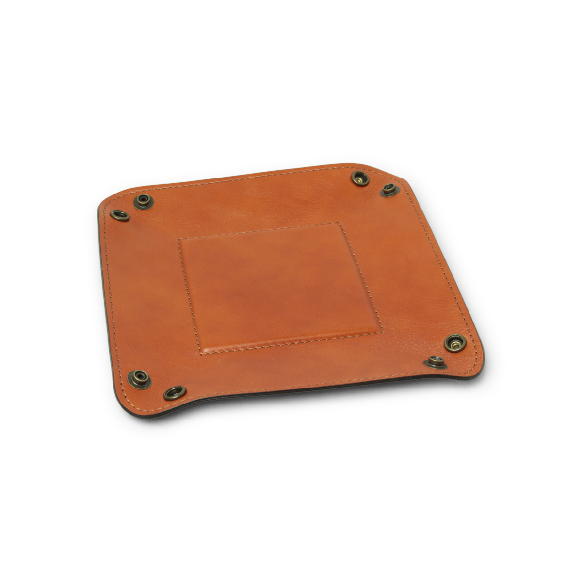 Leather valet tray - orange|755589CT|Old Angler Firenze