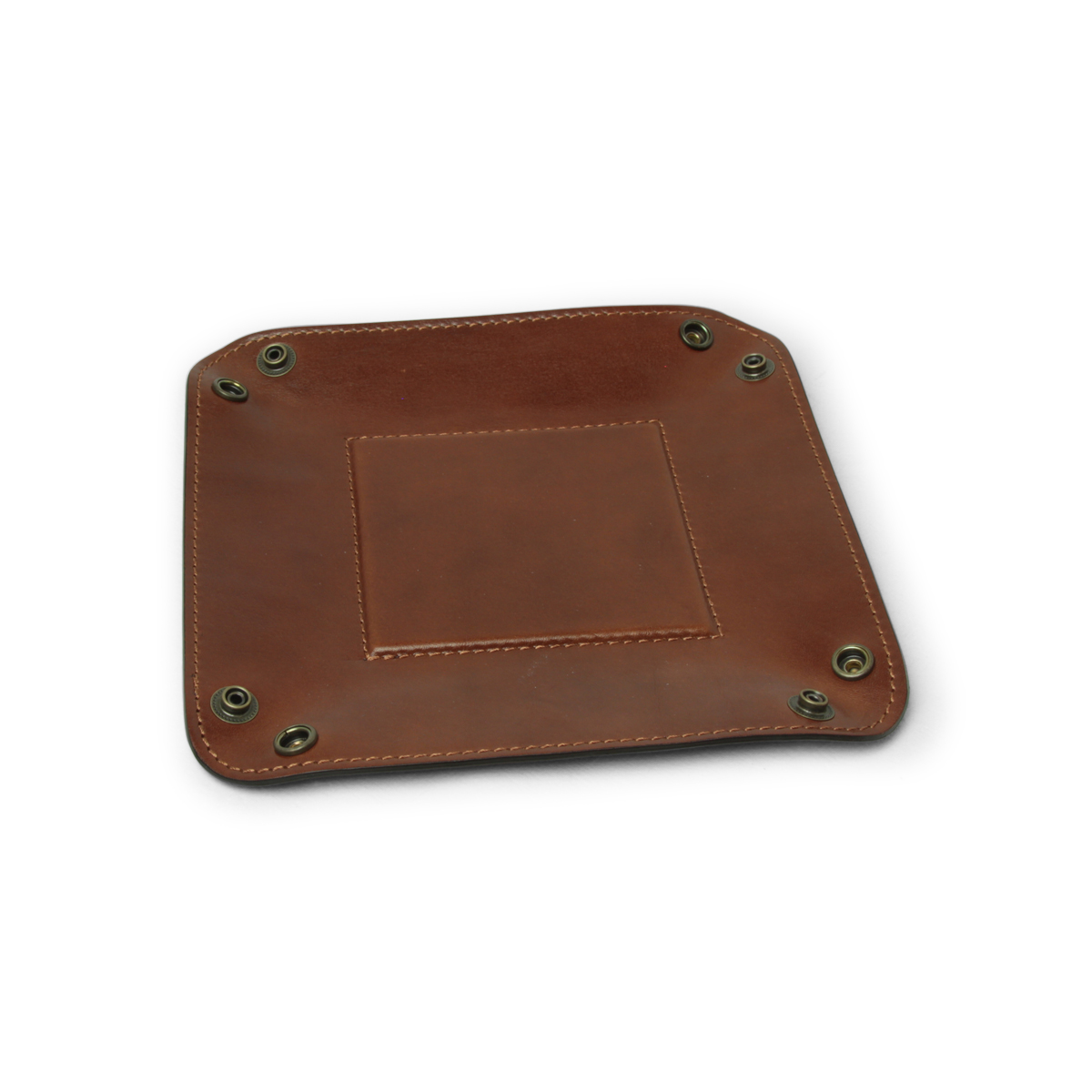 Full grain leather valet tray - brown|755589MA|Old Angler Firenze