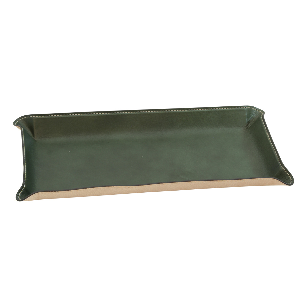Leather desk tray - green | 762089VE UK | Old Angler Firenze